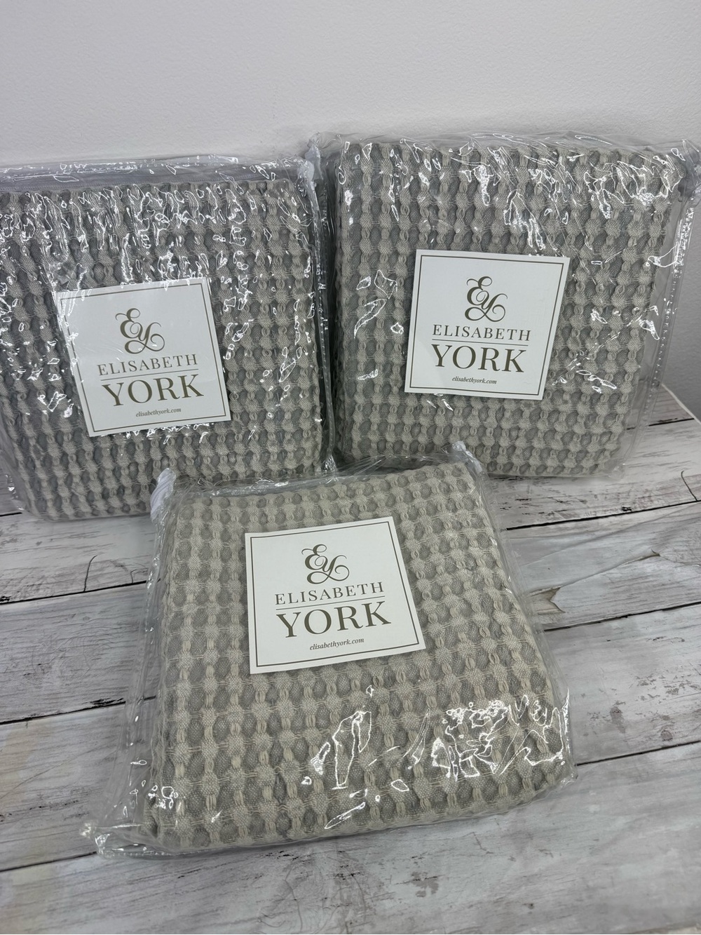 Elisabeth York Lida Waffle Knit Euro Shams in a soft